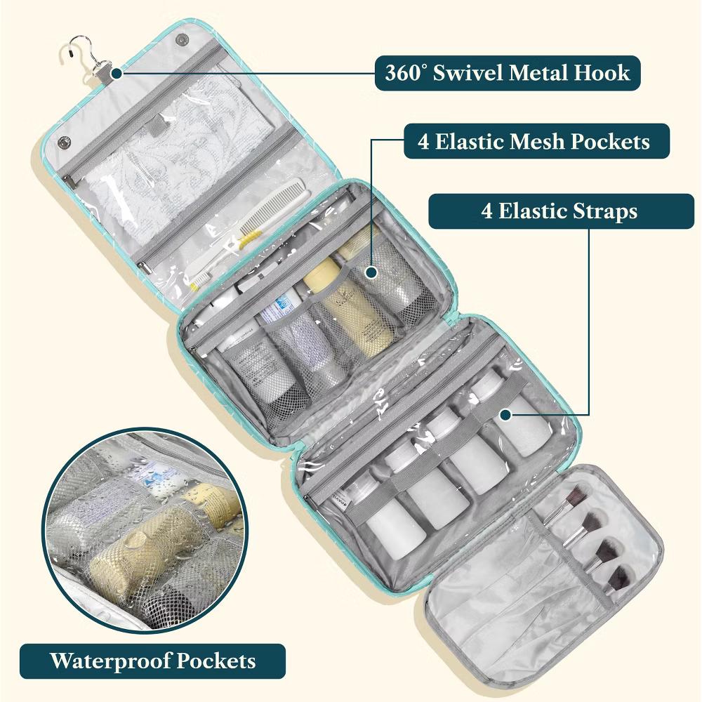 Hanging Toiletry Bag Women Men, Foldable Large Travel Cosmetic Organizer, Water Resistant Makeup Toiletries Essentials Kit - Image 35