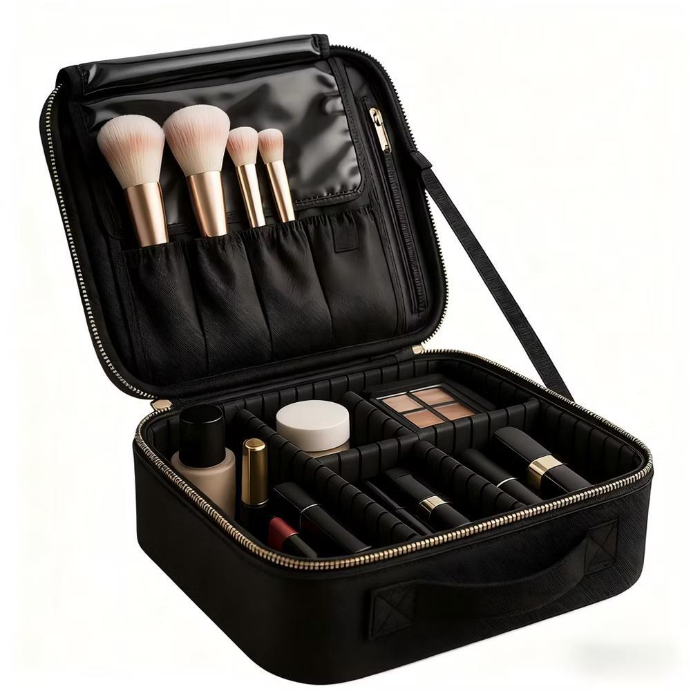 Zeus & Ruta Portable Makeup Organizer Bag with Adjustable Dividers, Waterproof Cosmetic Storage Case, Oxford Cloth - Image 5