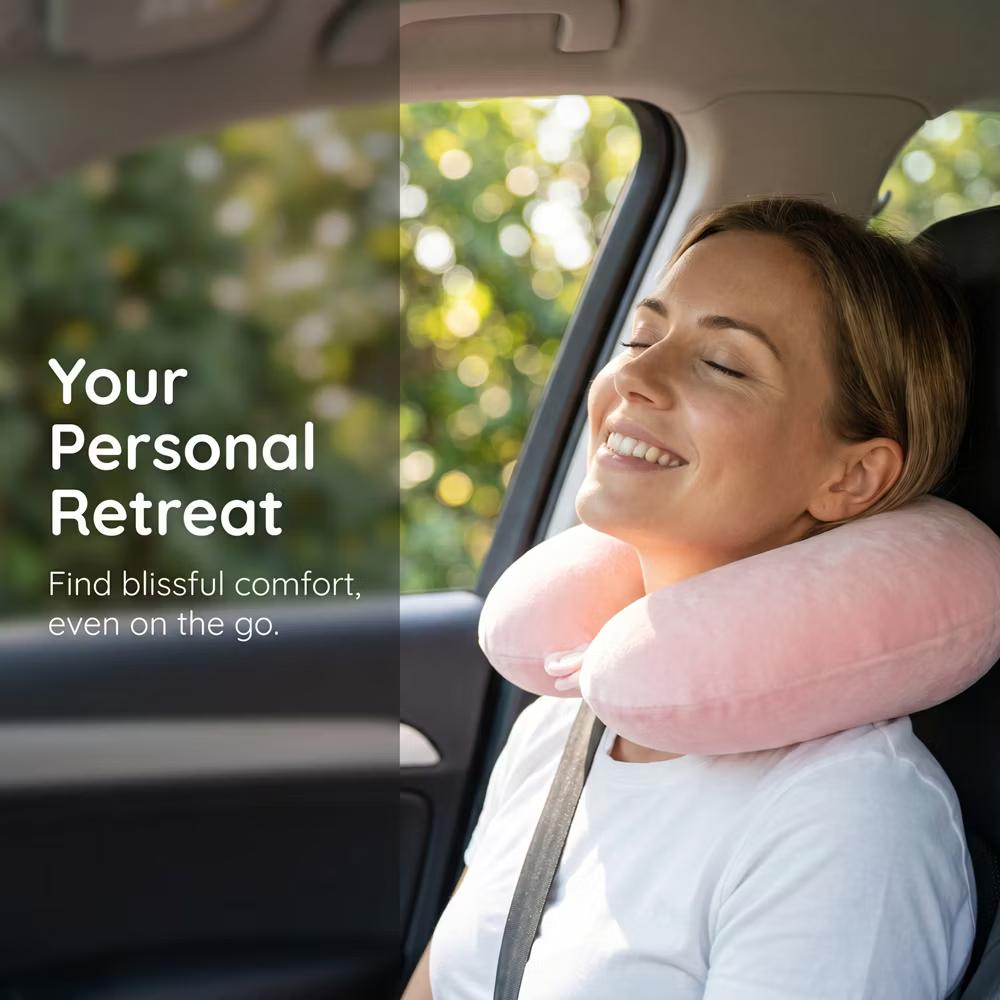 Solid PP Cotton Lightweight Office U-Shape Travel Neck Pillows 11x11in 1 Pc - Image 29