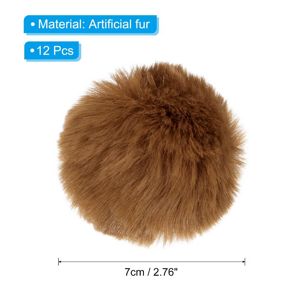 Fluffy Soft Elastic Faux Fur Pom Poms for Hats DIY Scarves Gloves 12 Pcs - Image 11