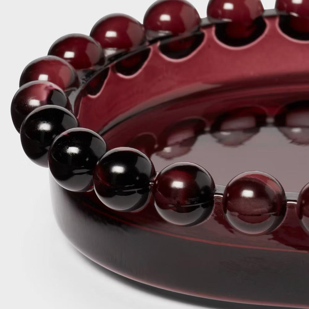 Textured Glass Tray Mulberry - Image 2