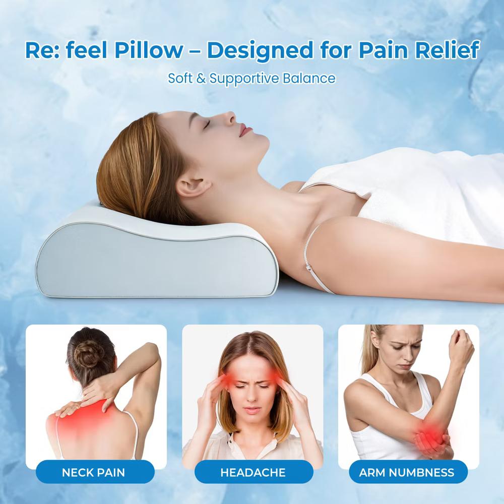 Peace Nest Single Pack Cooling Ergonomic Contour Memory Foam Pillow with Breathable Removable Cover - Image 7