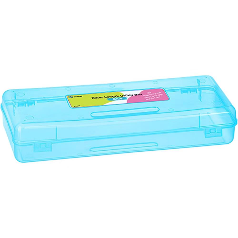Pencil Box, Storage Organizer Utility Box, Multipurpose Long Ruler Length School Office Supplies Plastic Pencil Case for Kids & Adults - Image 7