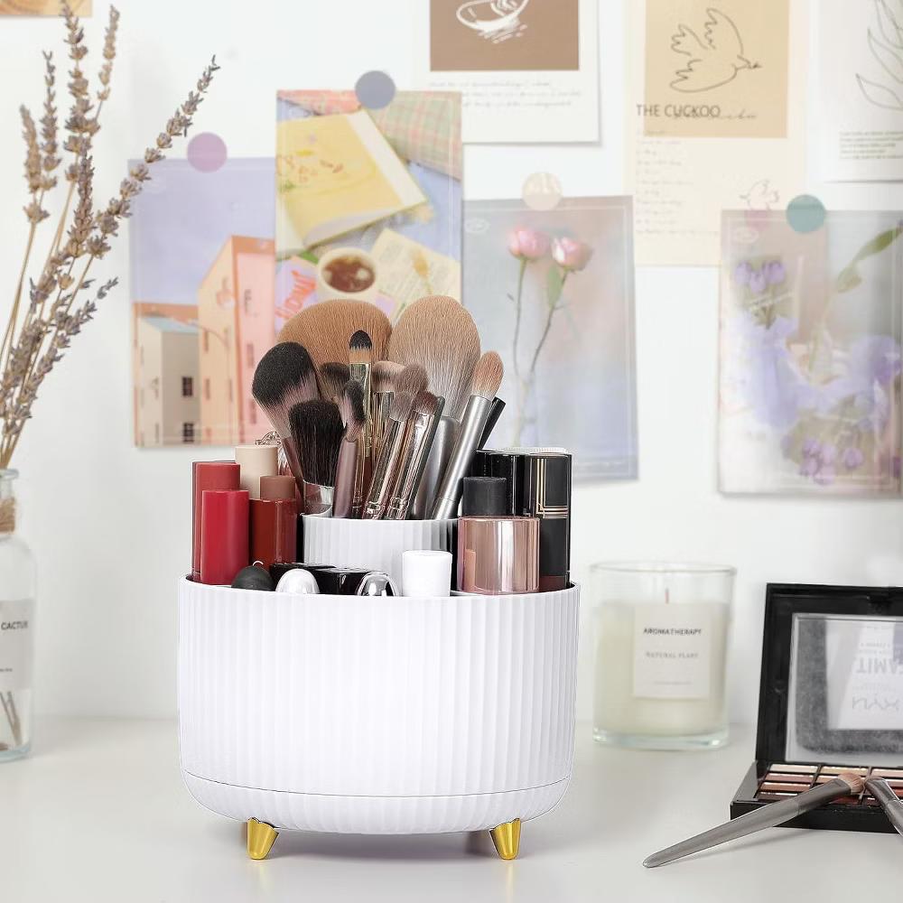 Maison 360 Rotating Plastic Desk Pen And Makeup Organizer With 5 Slots - Image 26