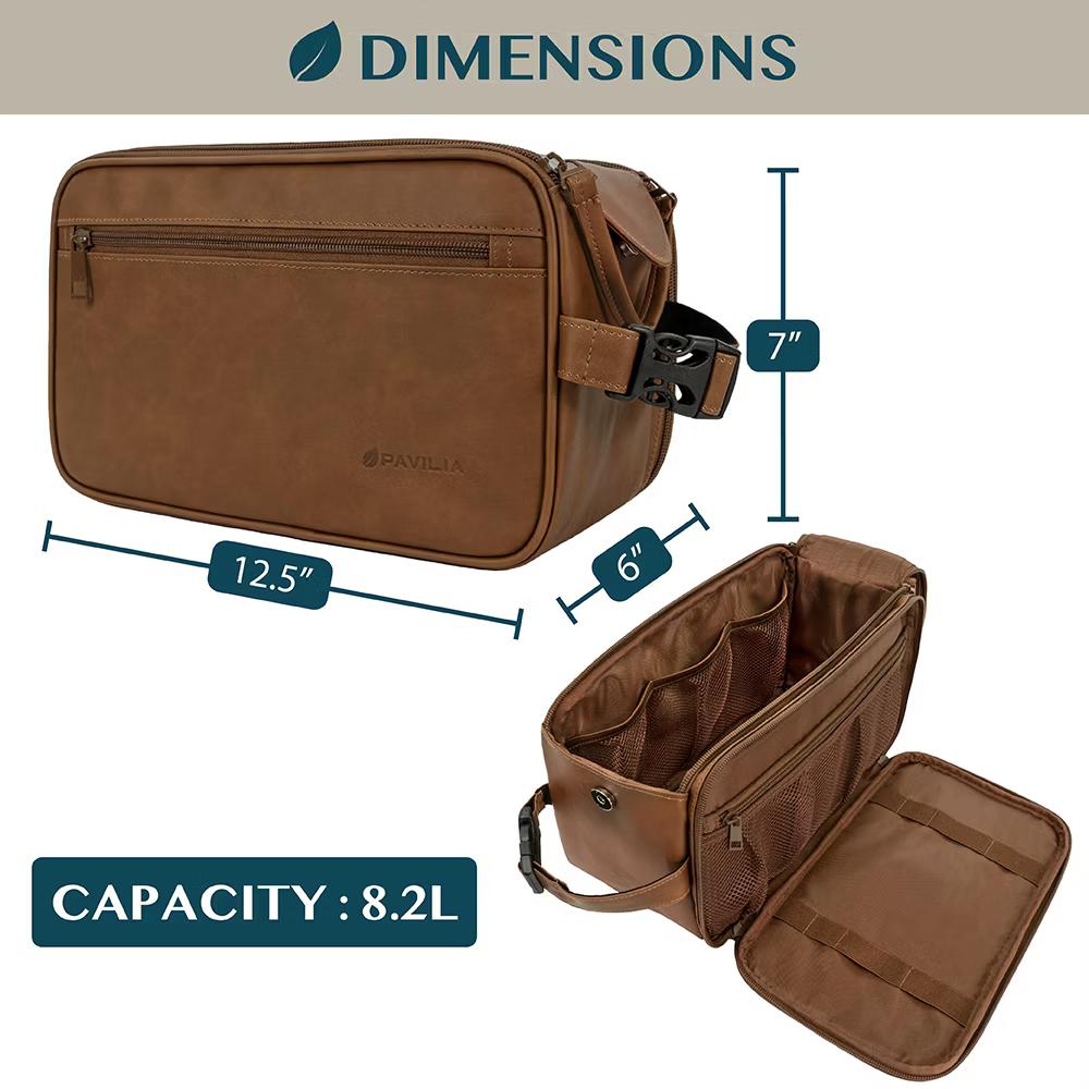 Toiletry Bag for Men, Travel Essentials Shaving Dopp Kit, Water Resistant Cosmetic Makeup Organizer Case - Image 15