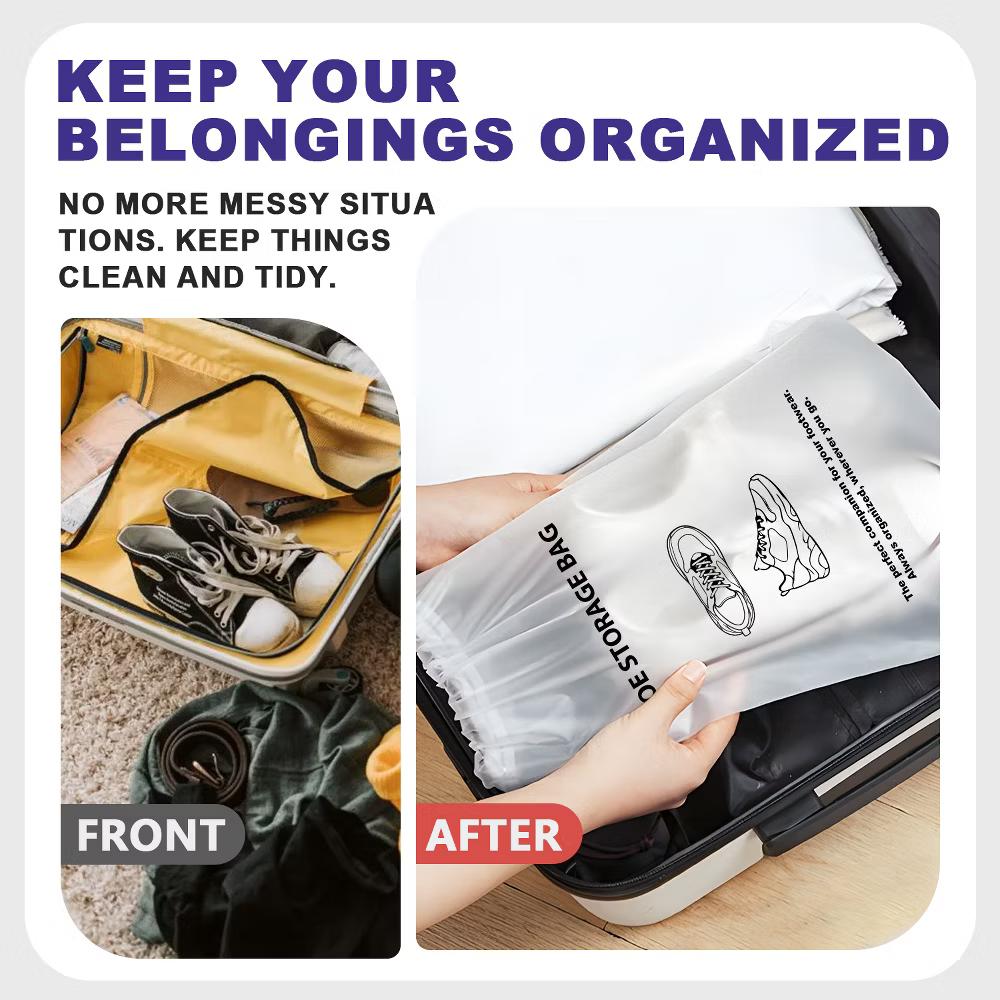 10 Pack Shoe Bags for Travel, Drawstring Shoe Bag Organizer, Travel Shoe Bags for Packing in Suitcase Gym Travelling Waterproof Shoe Travel Bag - Image 5