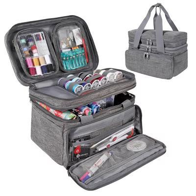 Singer Soft Collapsible Basket Gray: Sewing Kit Storage Case, Polyester, 12.25" Width, 9" Height, 8" Depth - Image 3