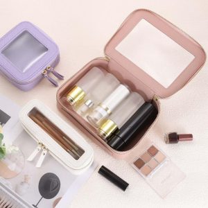 Waterproof Clear Travel Toiletry Organizing Makeup Bag 5" 5"