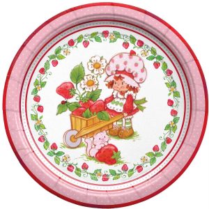 Treasures Gifted Strawberry Shortcake Dinner Plates 9in - Disposable Paper Plates - Strawberry Shortcake Birthday Party Supplies