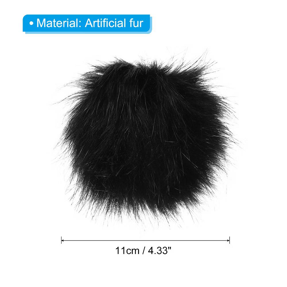 Fluffy Soft Elastic Faux Fur Pom Poms for Hats DIY Scarves 6 Pcs - Image 3