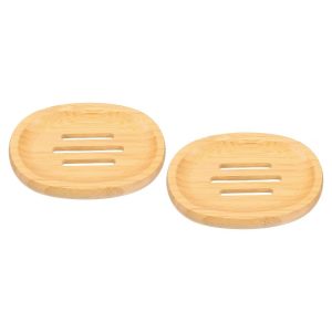 Natural Bamboo Self-Draining Smooth Bathroom Soap Dish