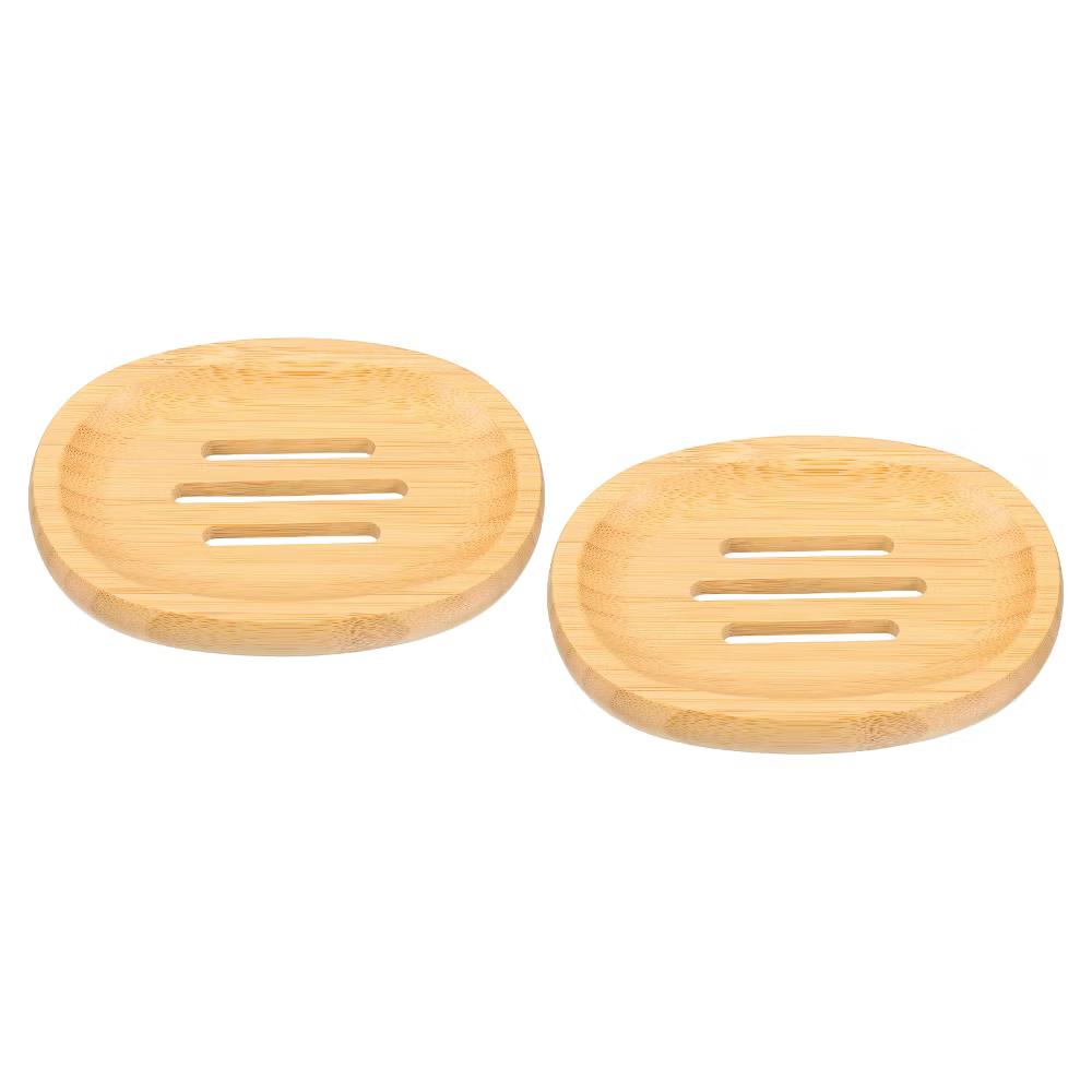 Natural Bamboo Self-Draining Smooth Bathroom Soap Dish