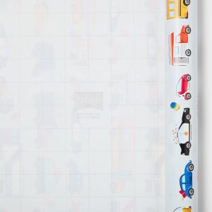 Vehicles Gift Wrapping Paper - Multicolor Sports Theme, Birthday Car Pattern, Boys Gift Wrap, 96" 30"