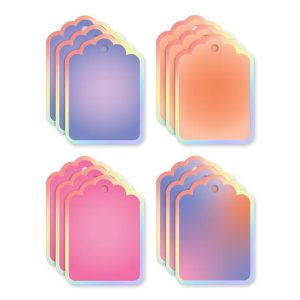 12ct Blank Gift Tags with Strings Ombre/Pink/Purple/Coral