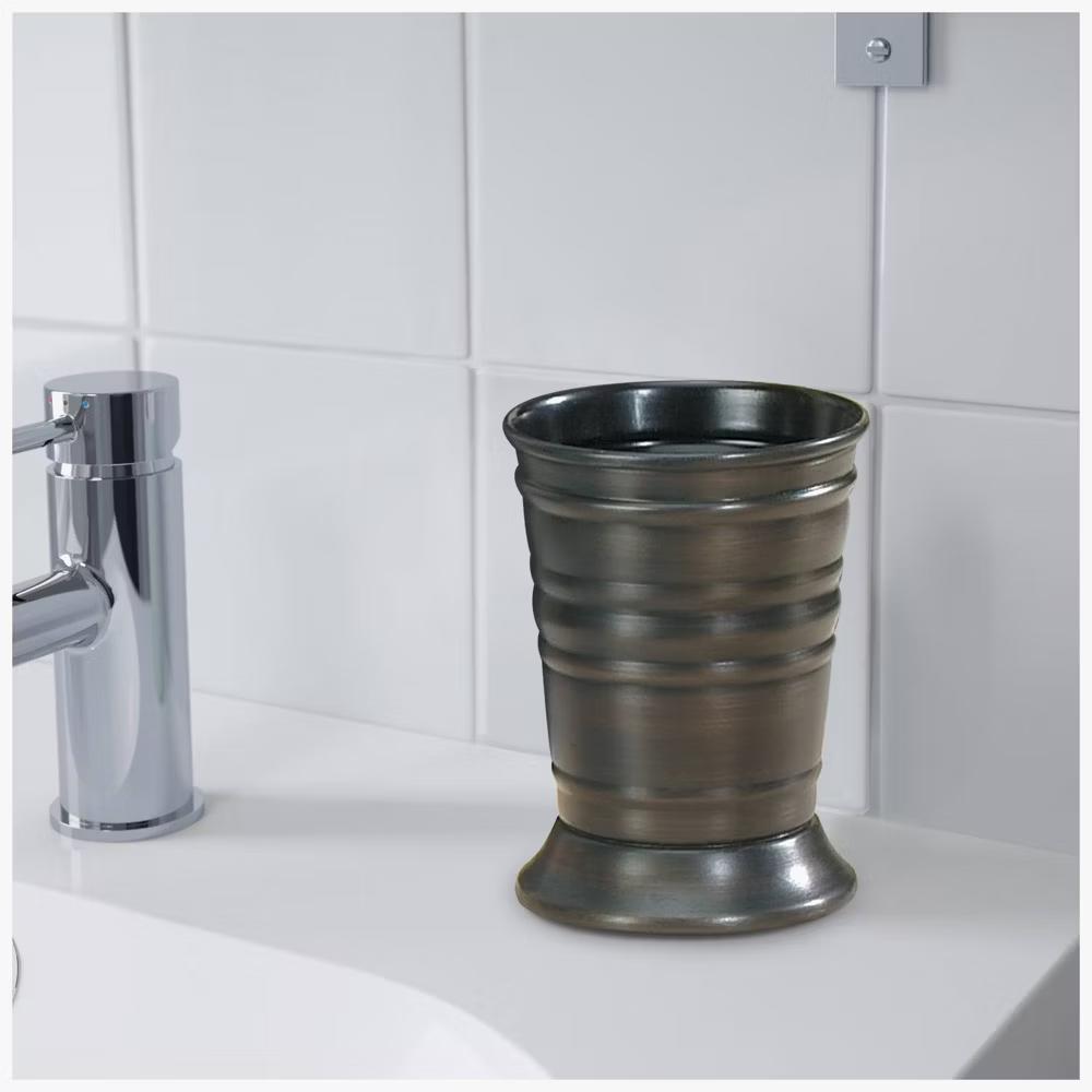 Bogart Metal Makeup Brush Holder and Toothbrush Cup - Elegant Bathroom Organizer, Steel Tumbler for Storage - Image 2