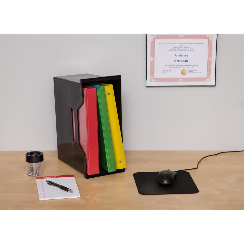 USA Portable Letter Size Desktop File Box with Open Lid, Side Handles, Hanging File Folders - Image 11
