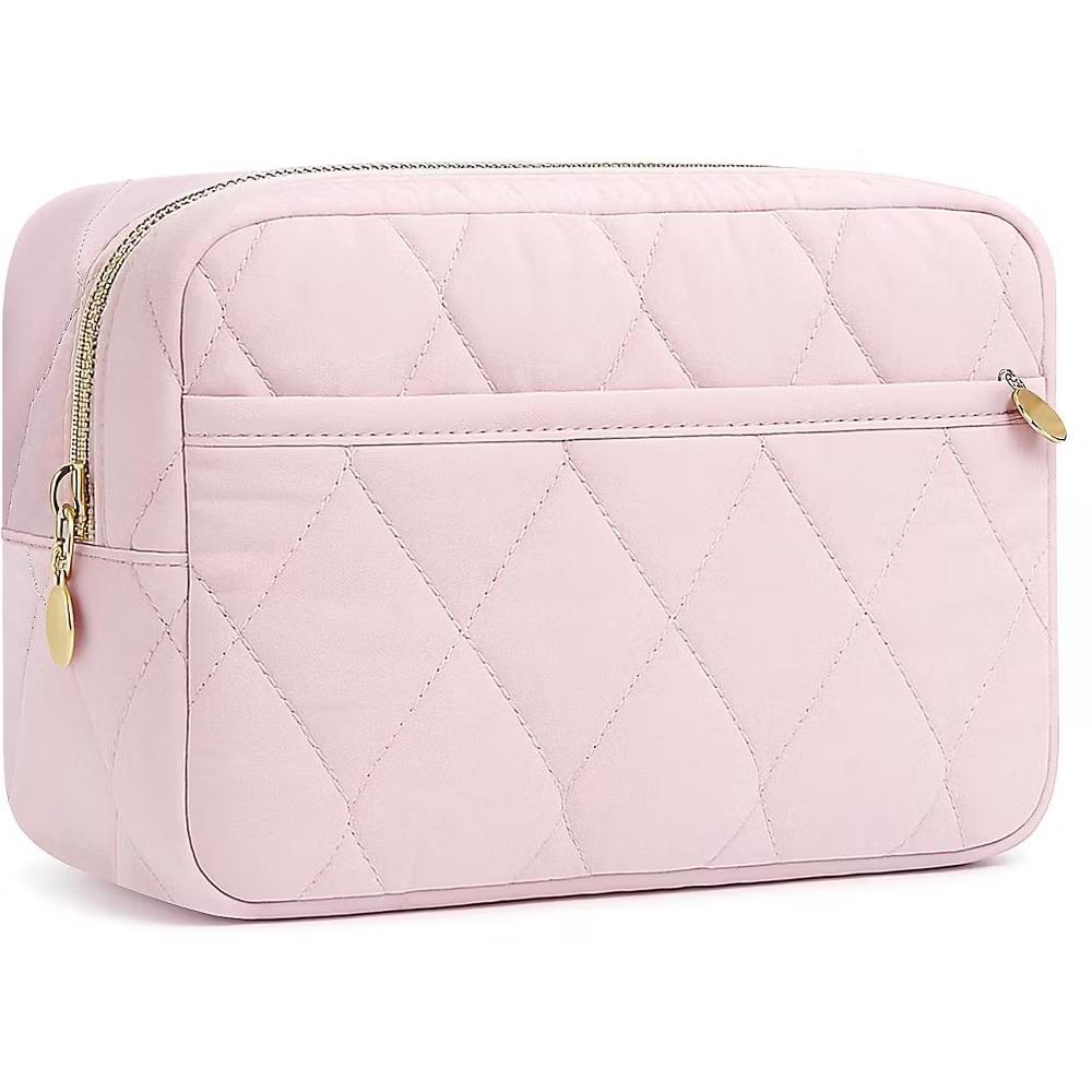 Puffy Padded Makeup Bag Travel Organizer. Wide-Open Cosmetic Pouch for Toiletries and Essentials. - Image 13