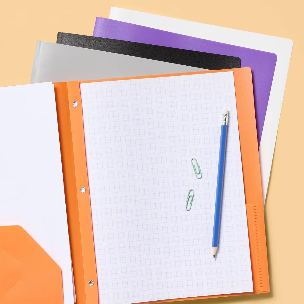 2 Pocket Plastic Folder with Prongs - Image 20