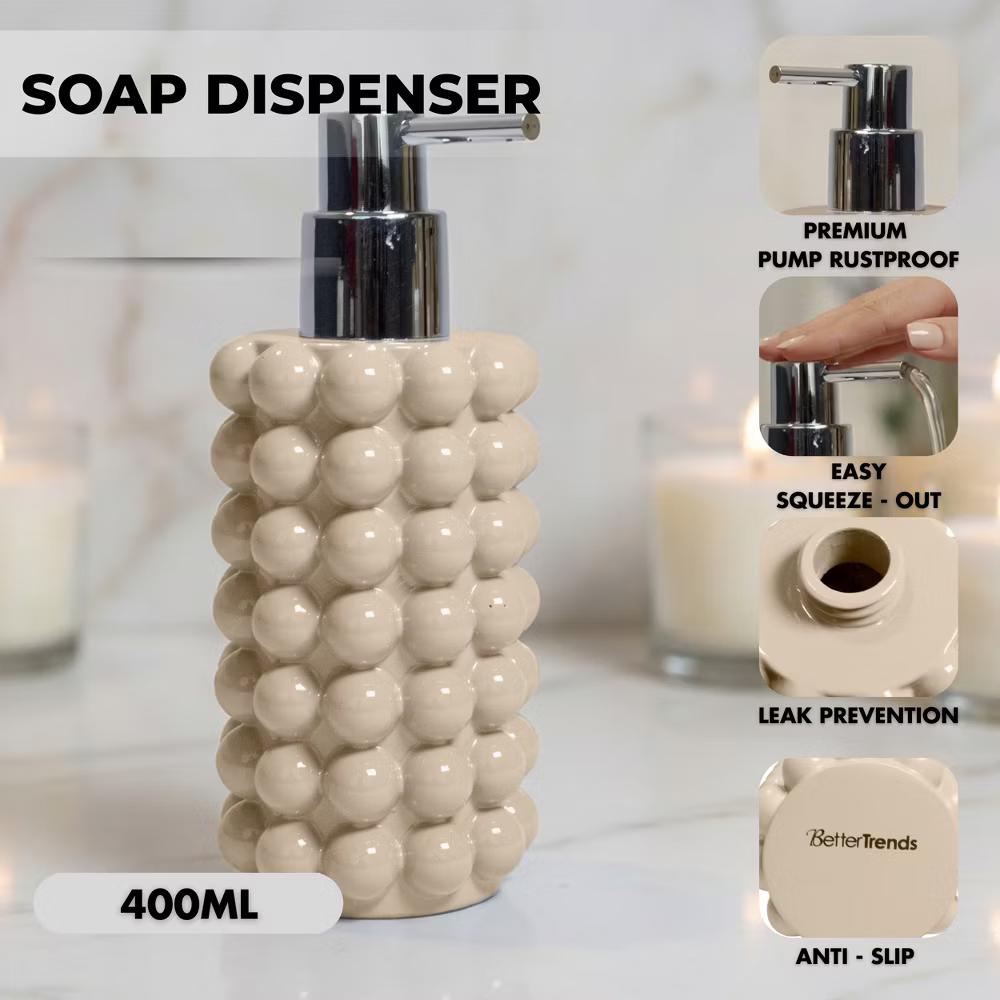 Better Trends Nova Bathroom Accessories 100% Resin Impeccably Crafted Soap Dispenser with Rust-Proof Pump for Bathroom & Kitchen Countertops - Image 27