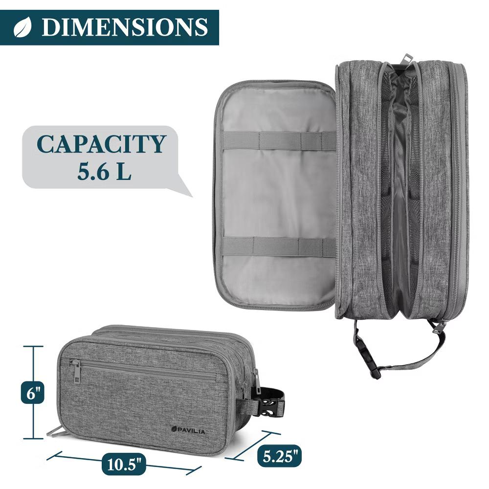Toiletry Bag for Men, Travel Pouch Essentials Shaving Dopp Kit, Water Resistant Organizer Case Accessories - Image 52