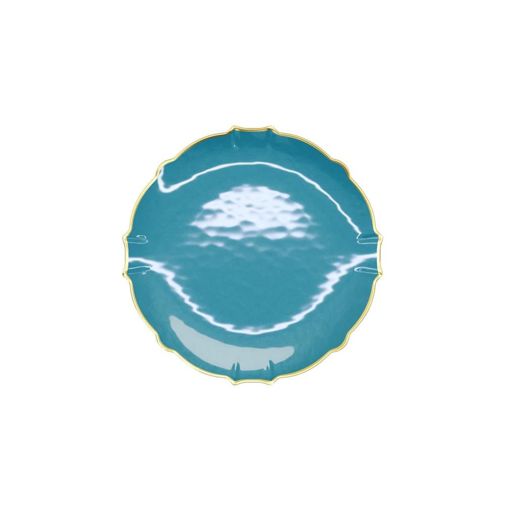Trendables 40 Pieces Plastic Disposable Wedding Plates Set - 20 7.5" & 20 10" Thin & DelicateTinted Petals Plates with Rim - Image 2