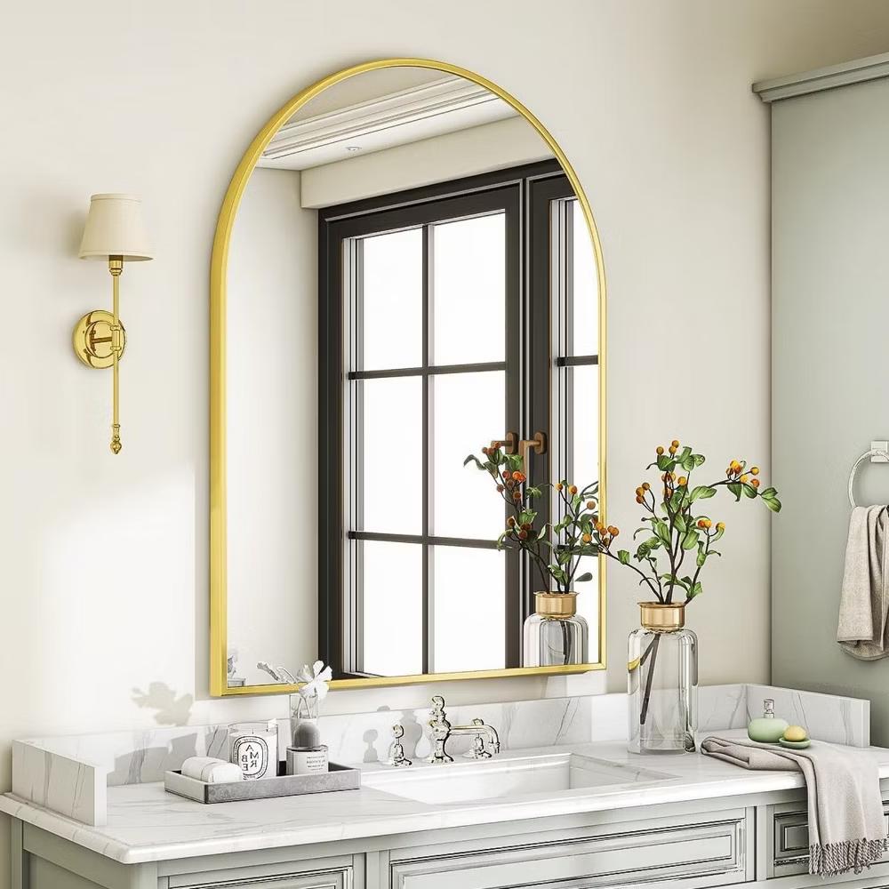 BEAUTYPEAK 16"x24" Arched Bathroom Mirror Vanity Wall Mounted Mirror, Black - Image 19