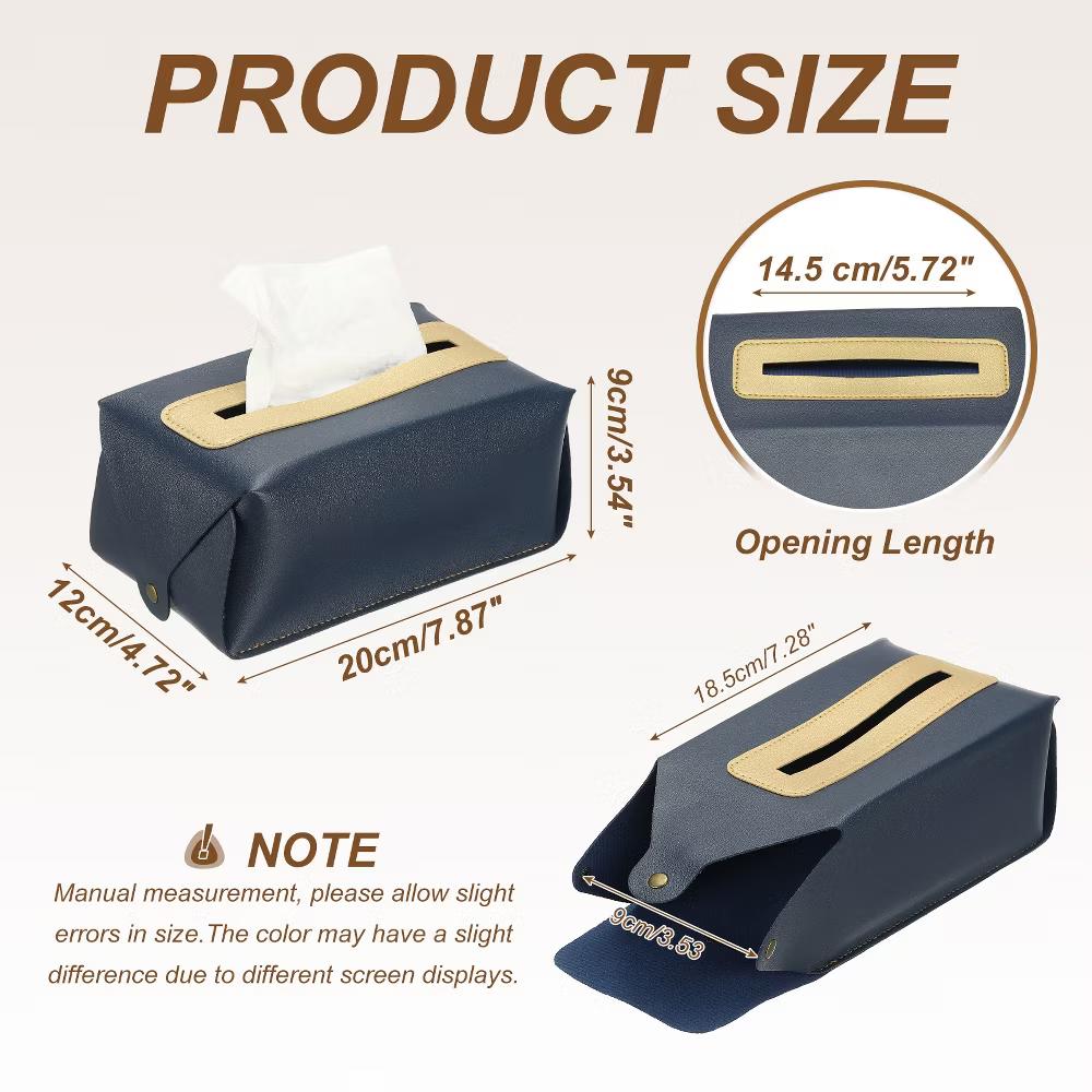 PU Leather Home Car Office Decorative Tissue Box Cover - Image 10