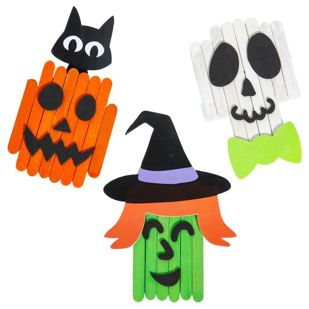 Halloween Characters Craft Stick Magnet Craft Kit - 5 1/4", Makes 10 - Image 2