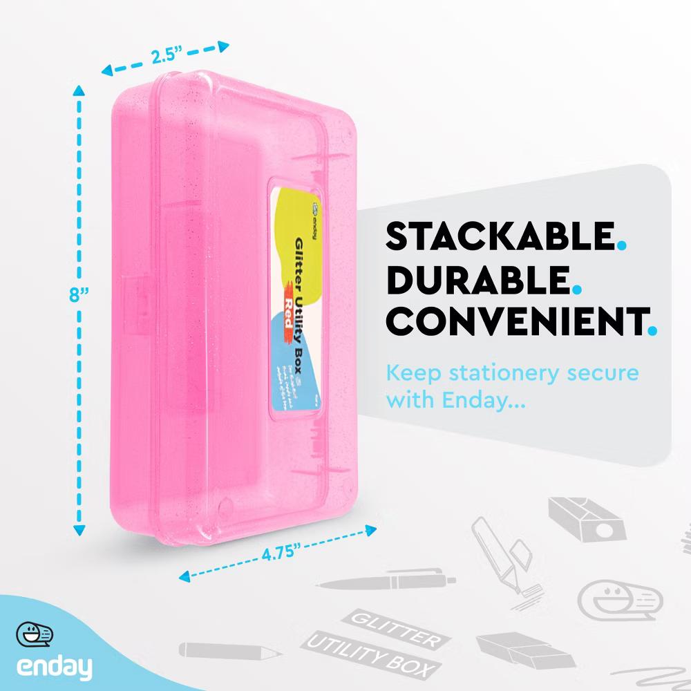 Plastic Pencil Box with Snap Closure Lids, Small Utility Storage Crayon School and Office Supplies Case Organizer - Image 22
