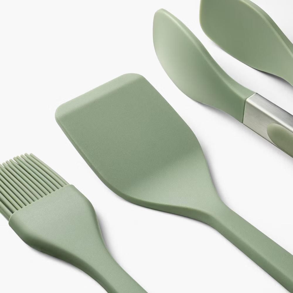 3pc Silicone Mini Turner Basting Brush and Tongs Set - Image 13