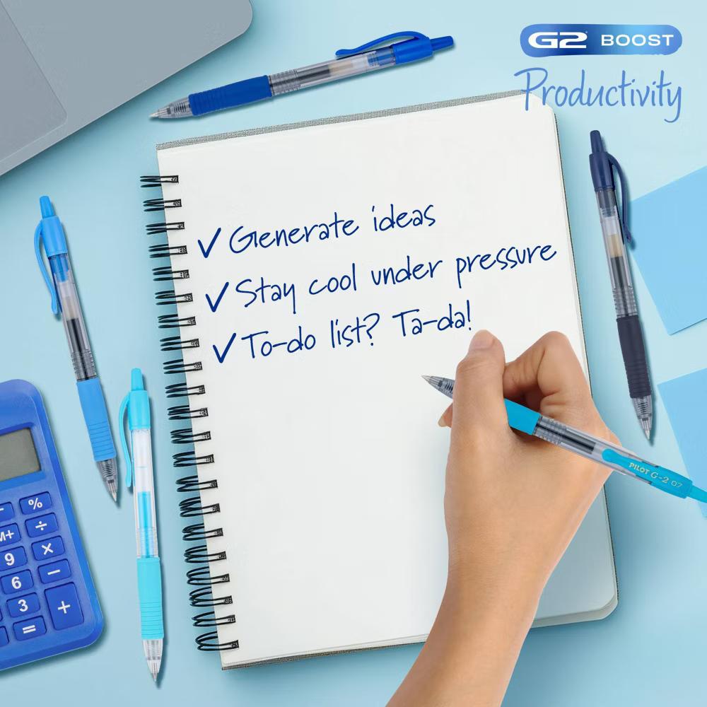 G2 Gel 5pk Boost Gel Pens Fine Point 0.7mm Blue Ink - Image 7