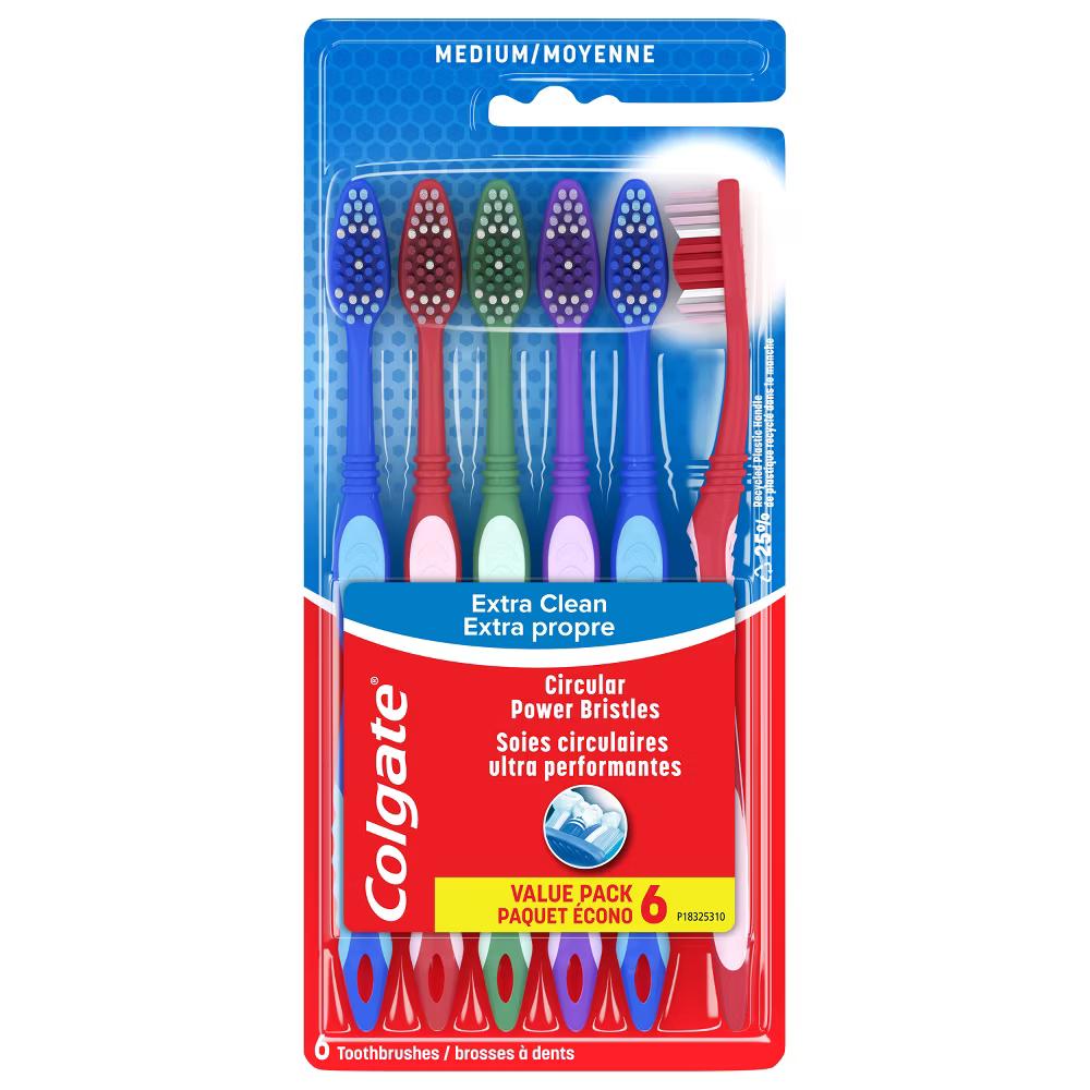 Extra Clean Manual Toothbrush Medium - 6ct - Image 8