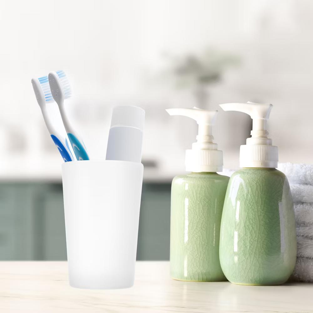 Bathroom Toothbrush Tumblers PP Cup for Bathroom 4.92''x3.03'' 2pcs - Image 15