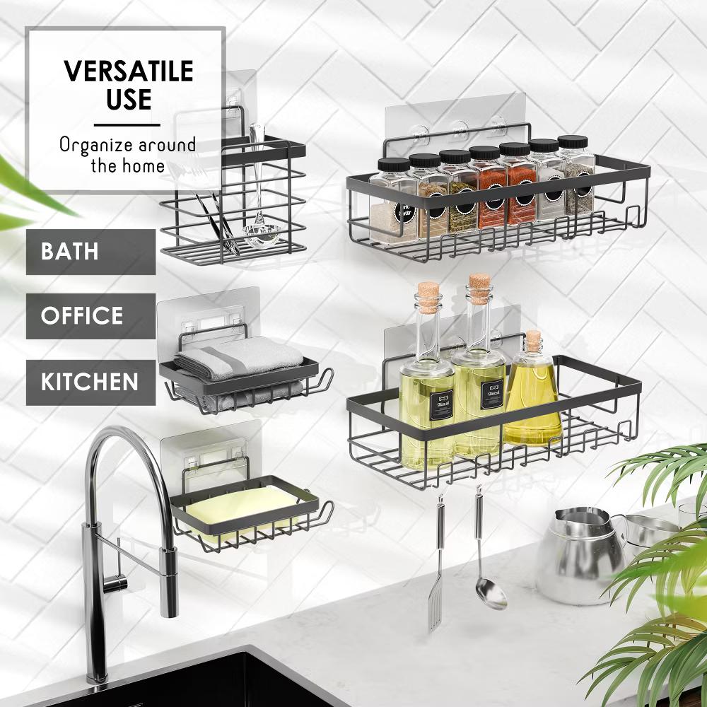 Hearth & Harbor Shower Caddy Adhesive Shower Organizer, Large Capacity Stainless Steel Shower Caddies - Image 11