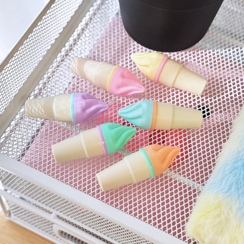 Cute and Colorful Highlighters, Marker Pens, Stationery Supplies (Set of 6), Ice Cream - Image 6