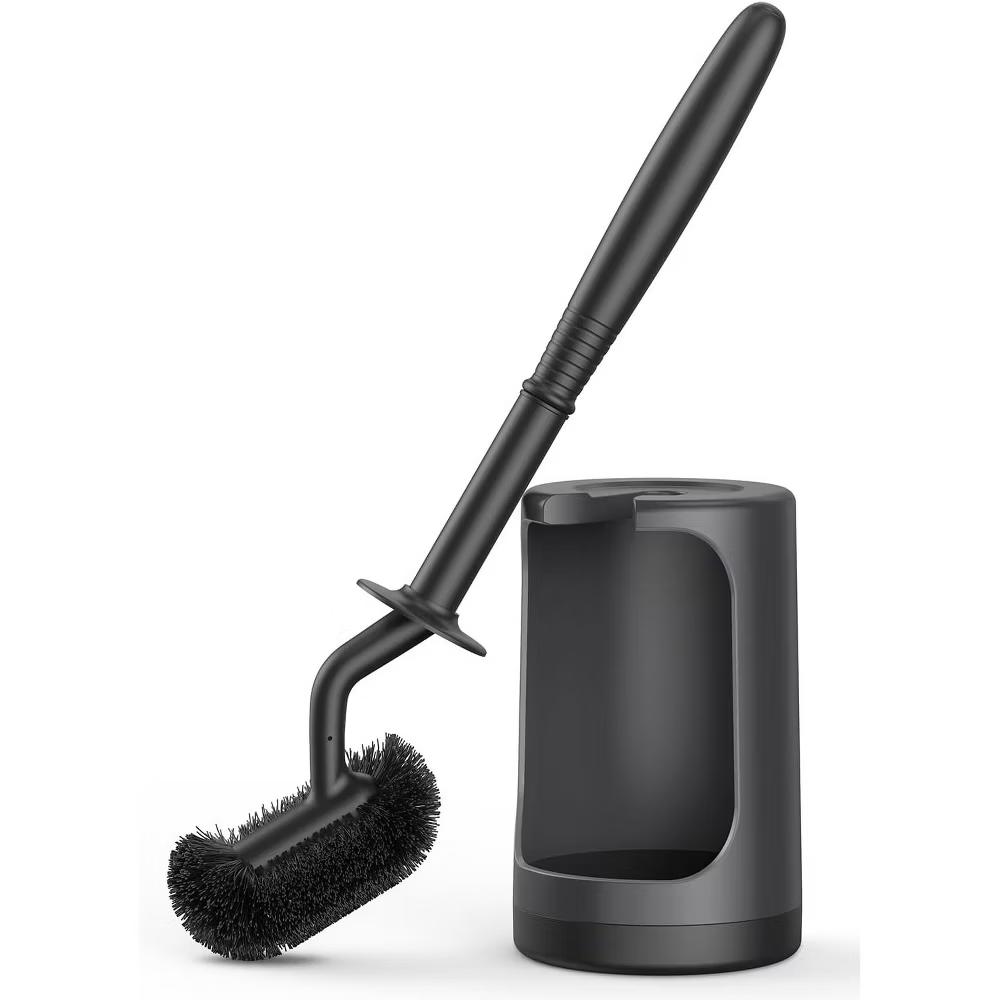 Toilet Bowl Brush Holder Set: Curved Design with Holder for Deep Cleaning Under Rim - Compact Hidden Scrubber for Small Space - Image 6