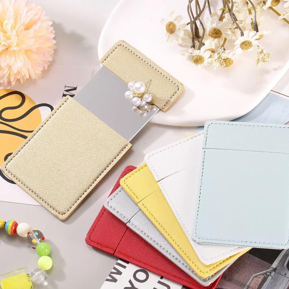 Stainless Steel Pocket Travel PU Leather Mini Mirror - Image 4