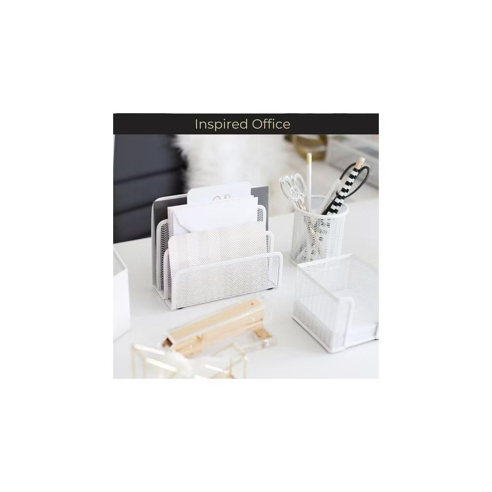 Blu Monaco 3 Tier Metal Mesh Letter Sorter - Available in Aqua, Black, Gold, Pink, Rose Gold, and White - Image 38