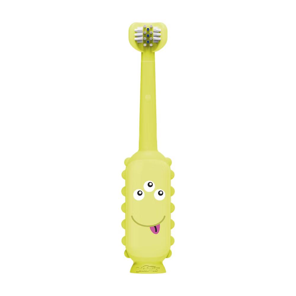 Dr. Brown's Tooth Scrubber Triple Sided Training Toddler Manual Toothbrush - Green - Image 2