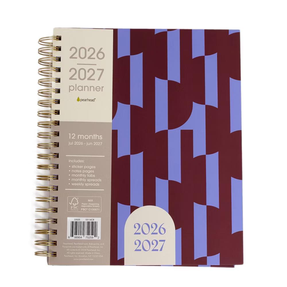 Pearhead 9.5"x11" 2026–2027 Weekly/Monthly Academic Planner with Stickers Purple/Maroon - Image 12