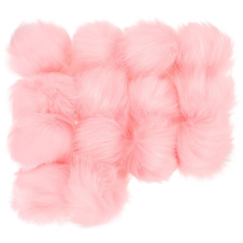Fluffy Soft Elastic Faux Fur Pom Poms for Hats DIY Scarves Gloves 14 Pcs - Image 15