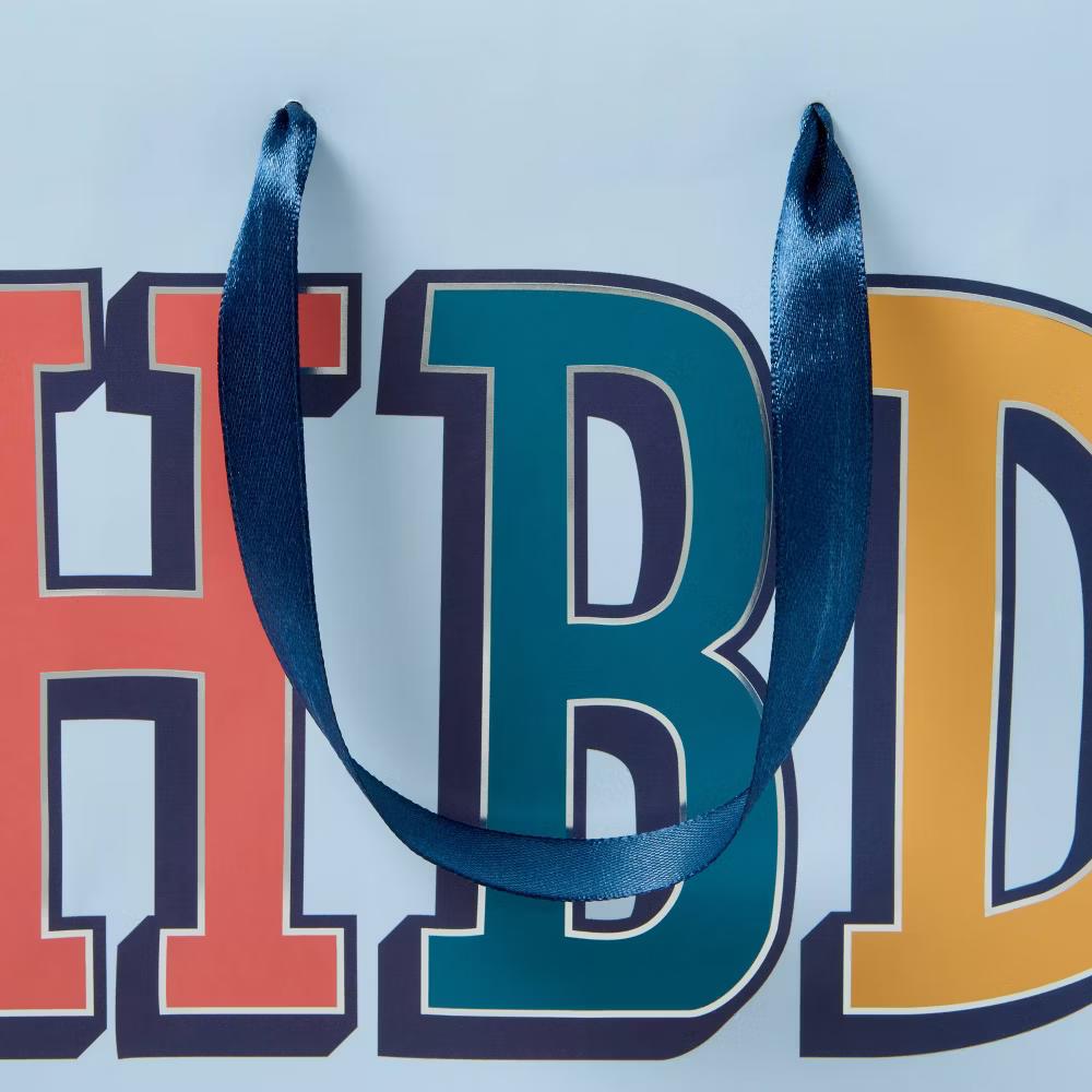 Small 'HBD' Birthday Gift Bag Blue