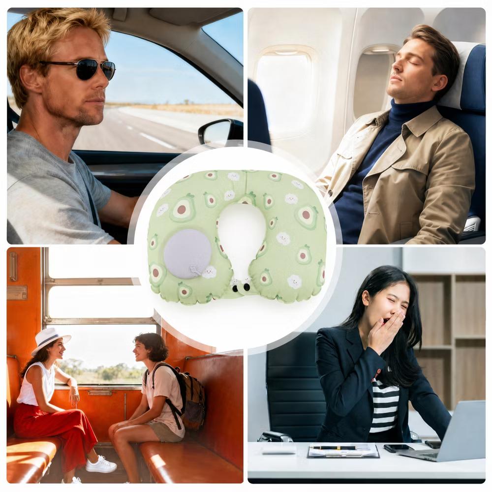 Ice Silk Inflatable Travel Pillow 1 Pc - Image 9