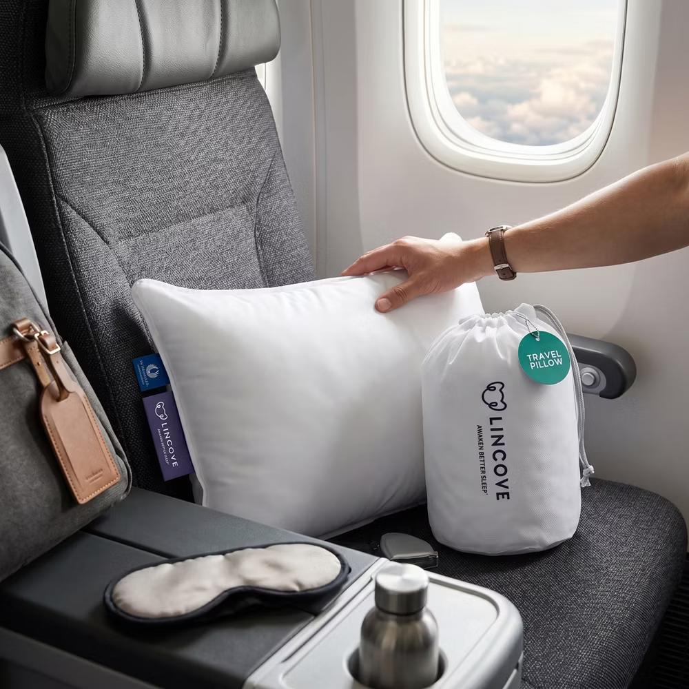Lincove Classic Travel Pillow – Microgel Down Alternative, OEKO-TEX Certified, Includes Travel Bag, 5-Year Warranty – 2 Pack - Image 9