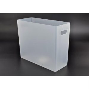 Plastic File Box Clear - File Organizer with Handle, Polypropylene, 1 Compartment, 12.28" W 10" H 5" D