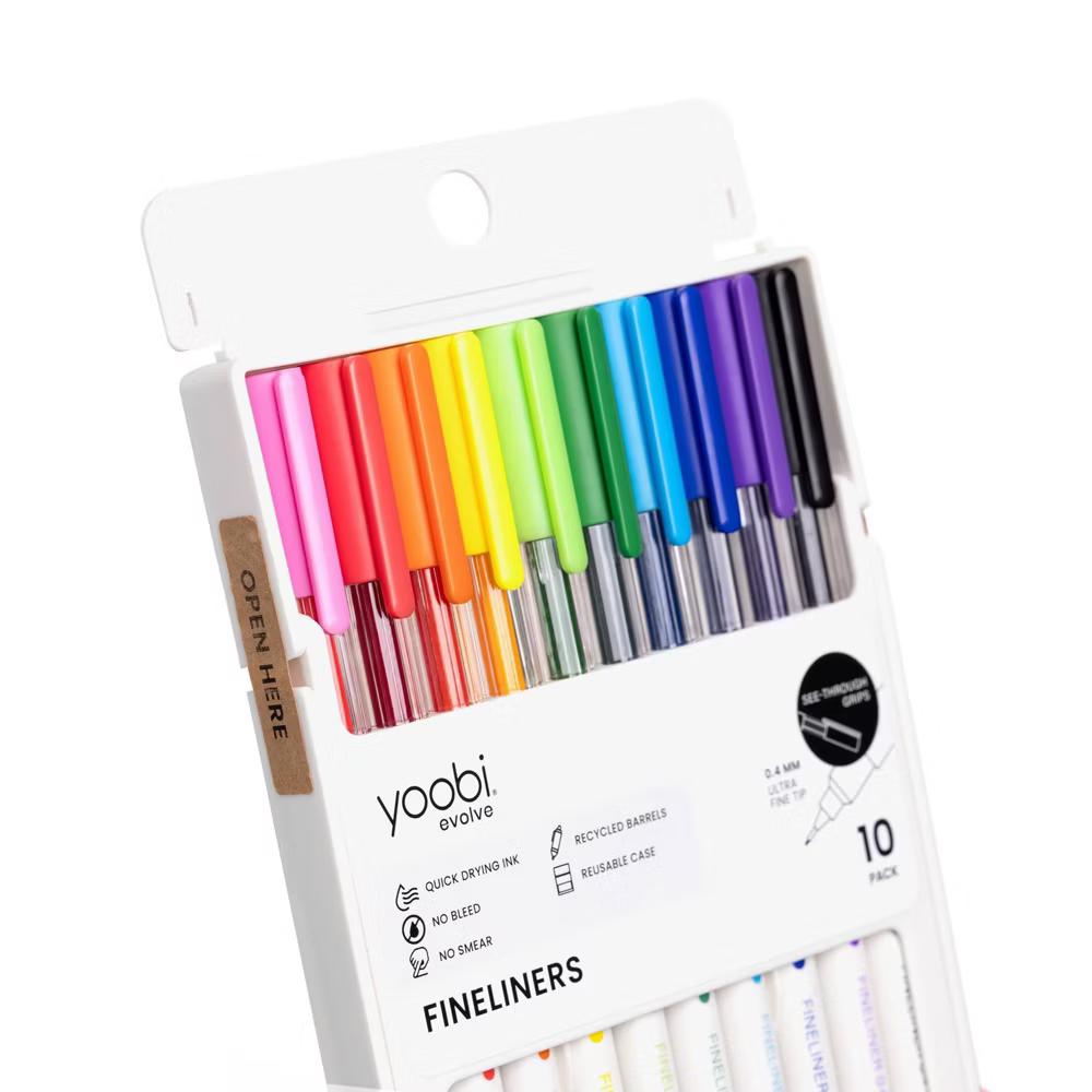 Evolve 10pk Fineliner Pen Brights See-Through, Teacher Supplies - Image 3