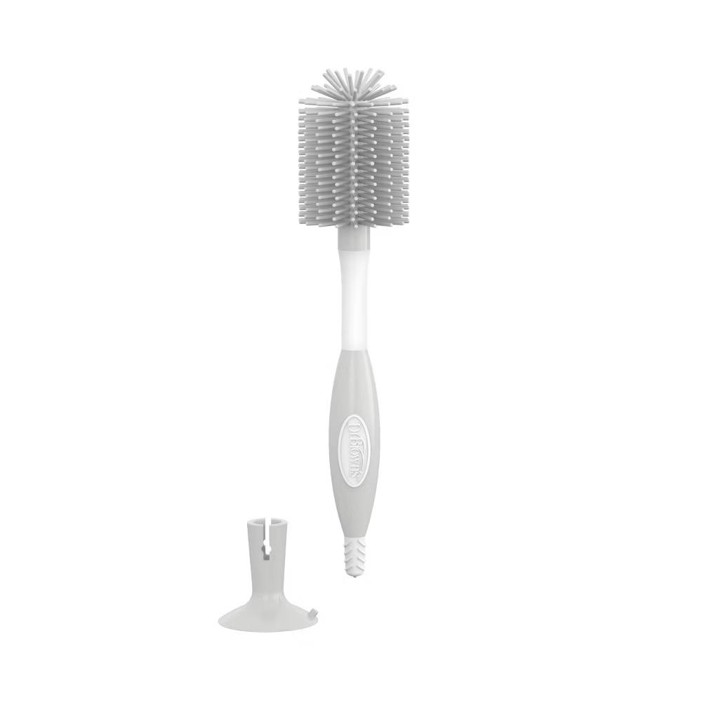 Dr. Brown's Soft Touch No Scratch Baby Bottle Cleaning Brush with Stand - Gray: BPA-Free Plastic, Silicone - Image 5