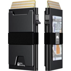 Maison Slim Minimalist Elastic Pop Up Wallet Aluminum RFID Card Holder