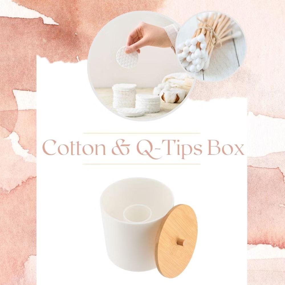 French Home Goods Cotton Pad & Q-Tip Holder with Bamboo Lid - Image 16