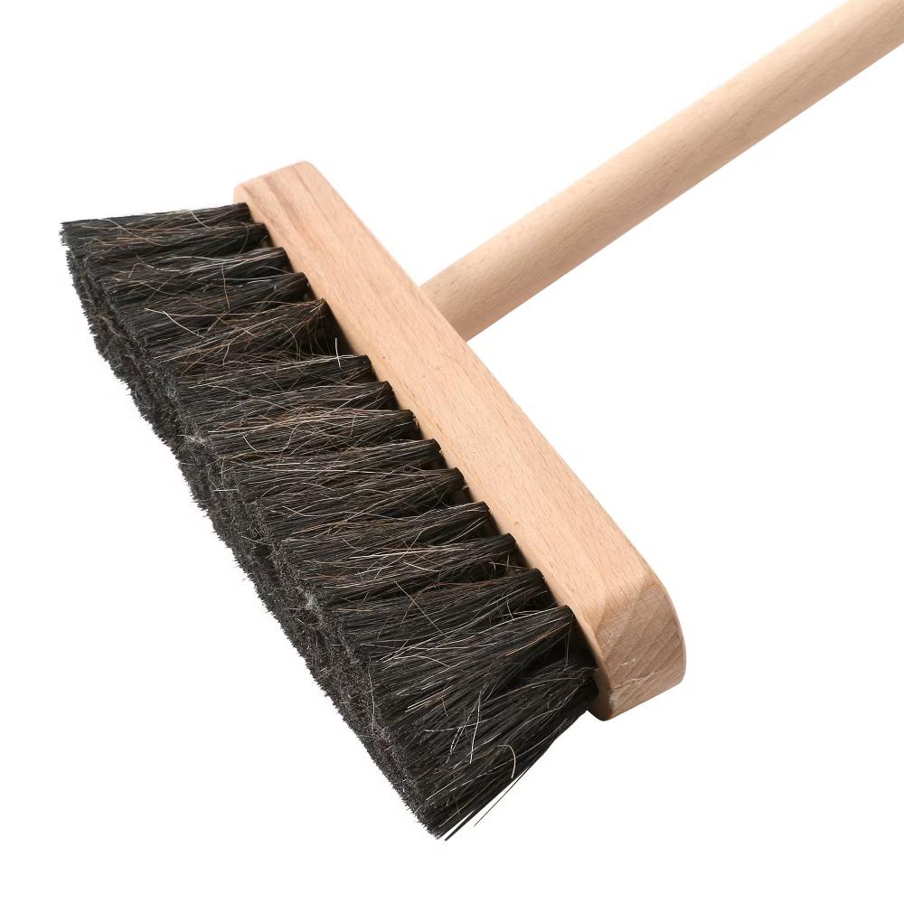 Storied Home Beech Wood Broom and Standing Metal Dust Pan Set, Natural and Black - Image 6